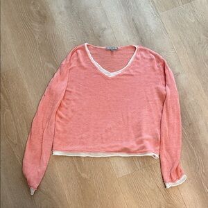 Elegant Coral V-Neck Blouse